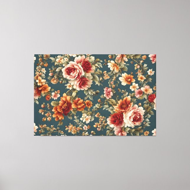 Toile Roses romantiques et belles fleurs (Recto)