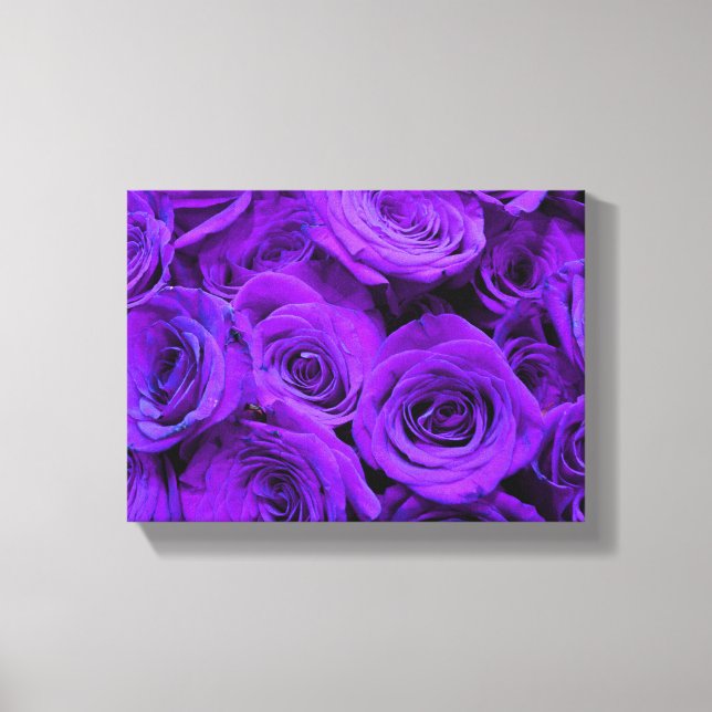 Toile roses violet romantique, joli bouquet de rose (Recto)