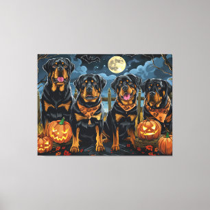 Toile Rottweiler Halloween Éffrayant