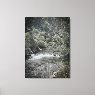 Toile Roue d'eau le long de la rivière