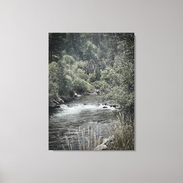 Toile Roue d'eau le long de la rivière (Recto)