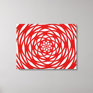 Toile Rouge blanc Noël moderne design circulaire