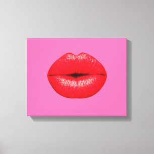 Toile Rouge rouge lèvres rouge rouge rouge rouge pop art