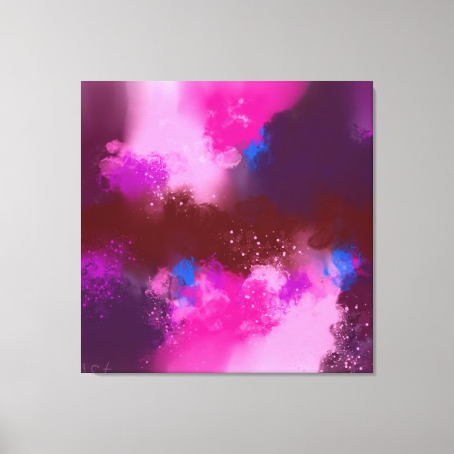 Toile Rouge violet bleu violet bleu Abstrait contemporai (Recto)