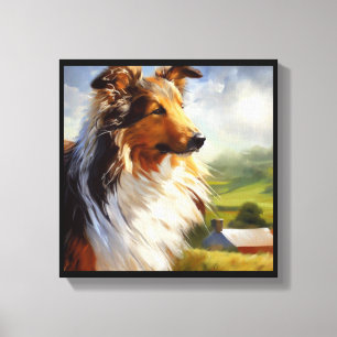 Toile Rough Collie Chien