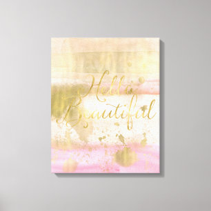 Toile Rougissent l'aquarelle fascinante d'or rose