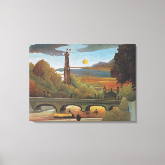 Toile Rousseau Seine et Tour Eiffel au coucher du soleil (Recto)