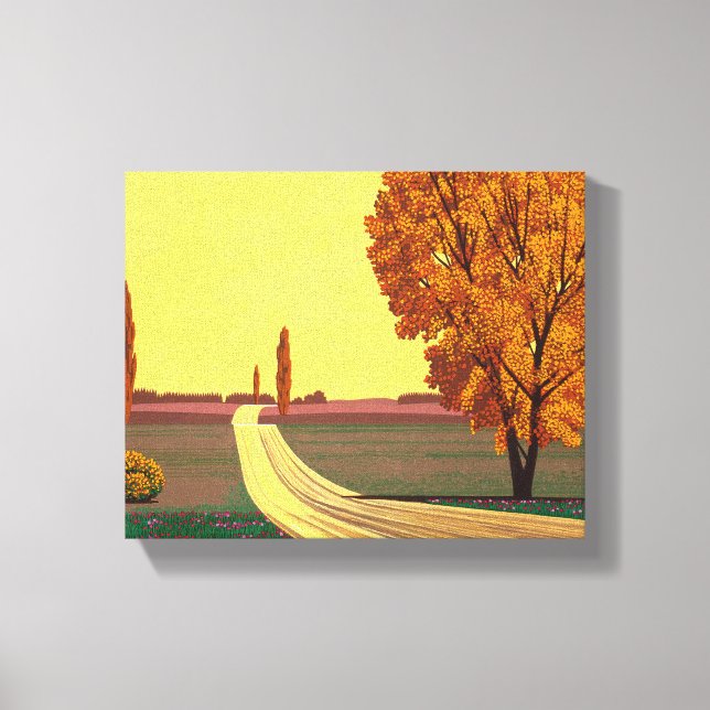 Toile Route En Automne - Oeuvre du Grand Hiroshi Nag (Recto)