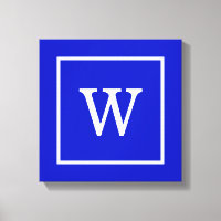 Royal Bleu Blanc encadré Monogramme initial