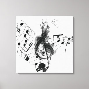 Toile Royal Music Note noir et blanc