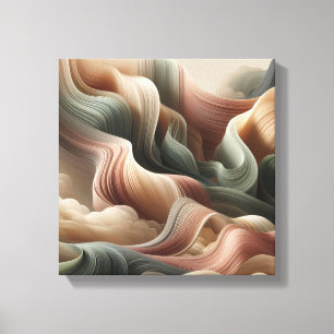 Toile Ruban onirique - Art abstrait aux tons terreux