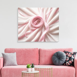 Toile Ruban rose et Tulle Abstrait