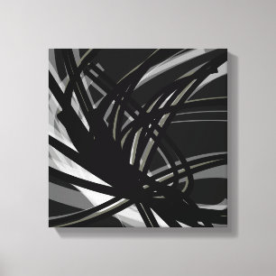 Toile Rubans Abstraits noirs et blancs   Ombres et lumi