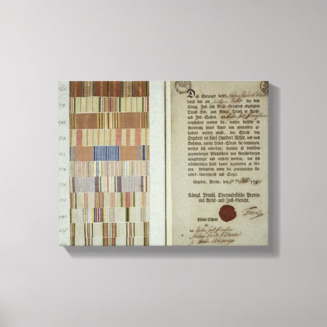 Toile Rubans de campagne et relevé de service (Recto)