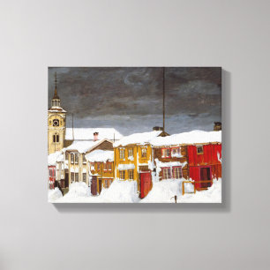 Toile Rue à Røros en Hiver Maison à granges Harald Sohlb