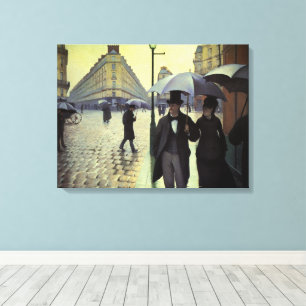 Toile Rue de Paris par temps de pluie par Gustave Caille