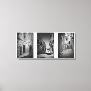 Toile Rues Dolce vita en noir et blanc