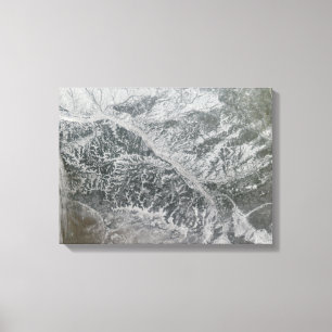 Toile Russie centrale neigeuse et brumeuse montrant Ob R