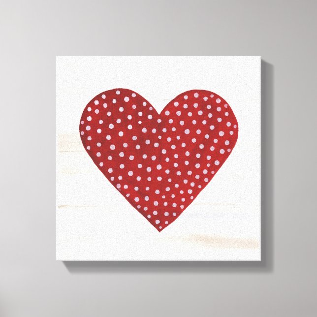 Toile Rustique Polka Dot Valentine Coeur (Recto)
