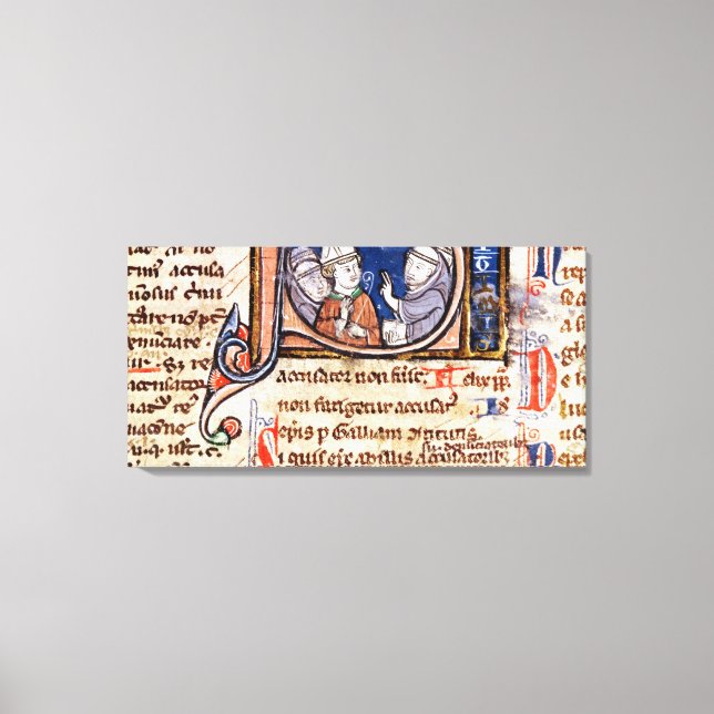 Toile 'S' initial historique représentant le pape Grégoi (Recto)