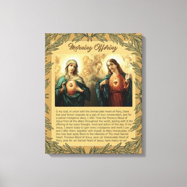 Toile Sacré Jésus Immaculé Coeur Marie Anges Cherubs (Recto)