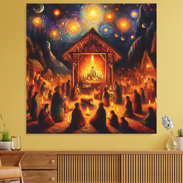 Toile Sacred Fire Beneath the Starry Night (Insitu(Salon))
