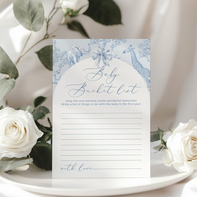 Toile Safari Babywaschliste Babyduschkarte (Von Creator hochgeladen)