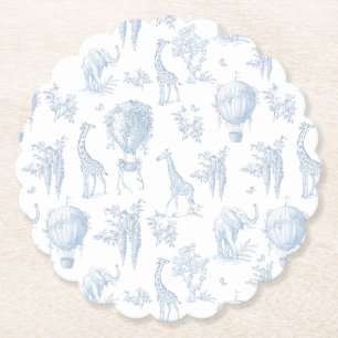 Toile Safari Hot Air Balloons Blue Baby Dusche Untersetzer