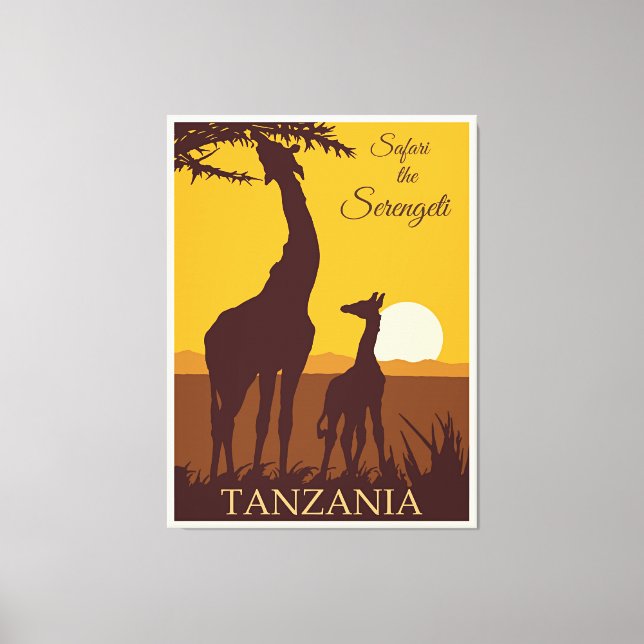 Toile Safari le Serengeti, Tanzanie, (Recto)