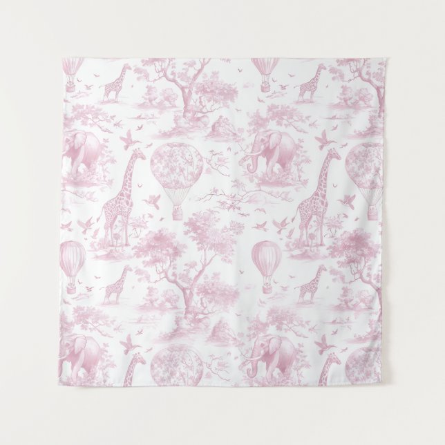 Toile Safari Pink Teppich Wandteppich (Vorderseite (Horizontal))