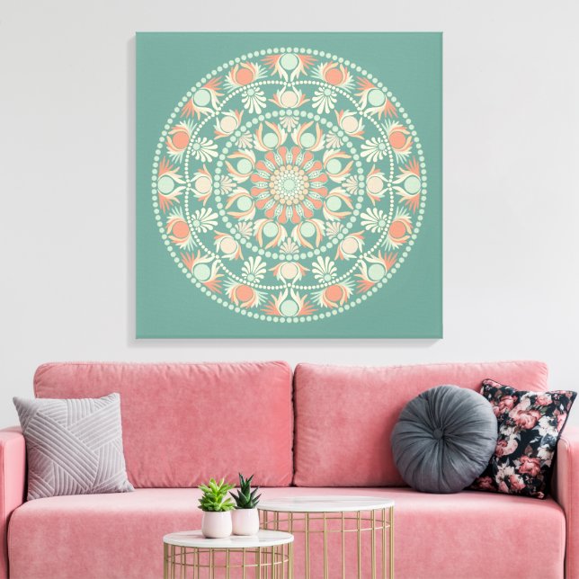 Toile Sage et Mandala de Sable et de Sable customisés (Insitu(Salon))