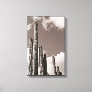 Toile Saguaro Cactus Pipes Desert B&W Photo Art Imprimer