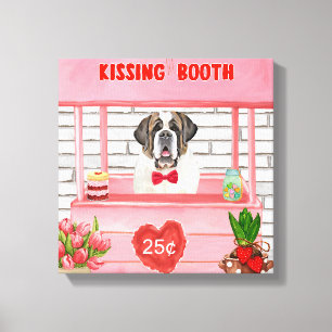 Toile Saint Bernard Chien Saint Valentin Booth de baiser