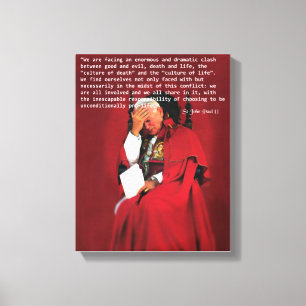 Toile Saint Jean Paul II sur la vie.