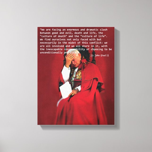 Toile Saint Jean Paul II sur la vie. (Recto)