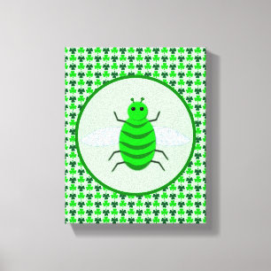 Toile Saint Patricks Day Bee et Shamrocks