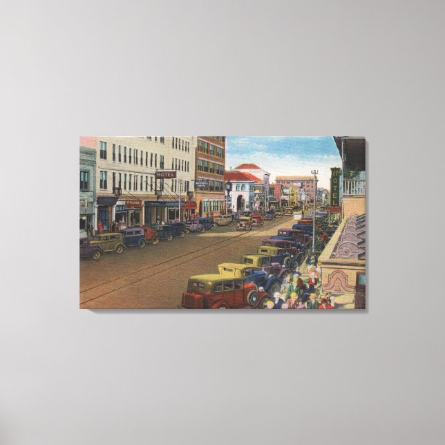 Toile Saint-Pétersbourg, FL - Vue de Central Ave avec/ (Recto)