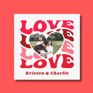 Toile Saint Valentin Love Couple Photo personnalisée