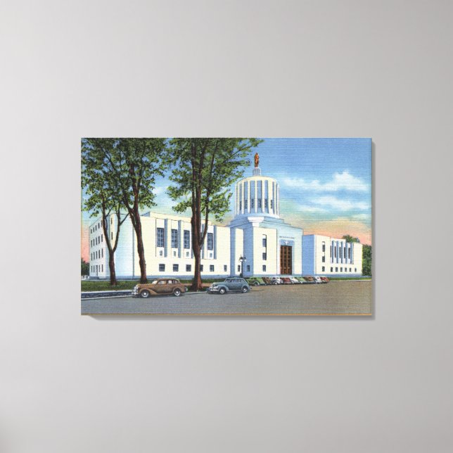 Toile Salem, Oregon - Vue de l'immeuble du Capitole de l (Recto)