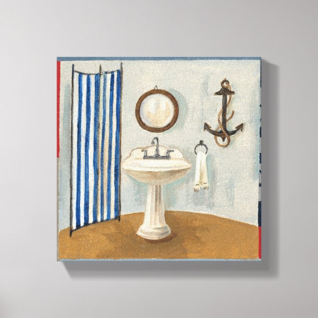 Toile Salle de bain à thème nautique (Recto)
