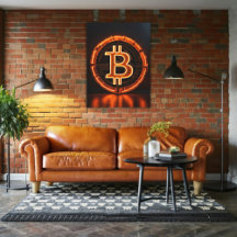 salle de commerce moderne bureau orange bitcoin LO