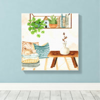 Salon bohème cosy Art aquarelle