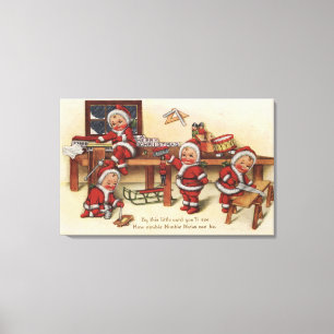 Toile Salutation de NoëlPetits enfants sur le pupitre