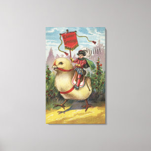 Toile Salutations de PâquesPrince au sommet d'un poussin