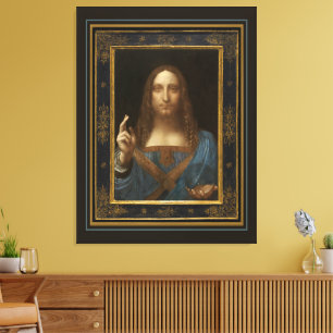 Toile Salvator Mundi v. 1500 Léonard de Vinci Beaux-Arts