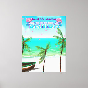 Toile Samoa "voyage vers l'aventure" affiche de voyage.