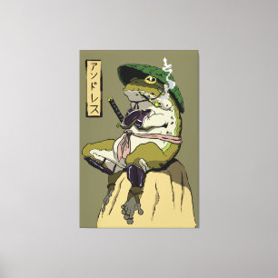 Toile Samouraï Grenouille : Gardien du Lotus