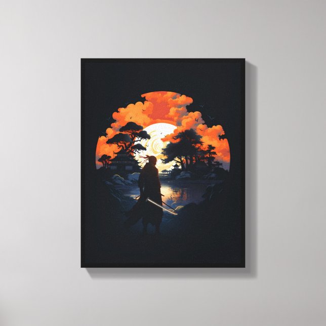 Toile Samurai Katana Japon Ninja Warriva Canvas Print (Recto)