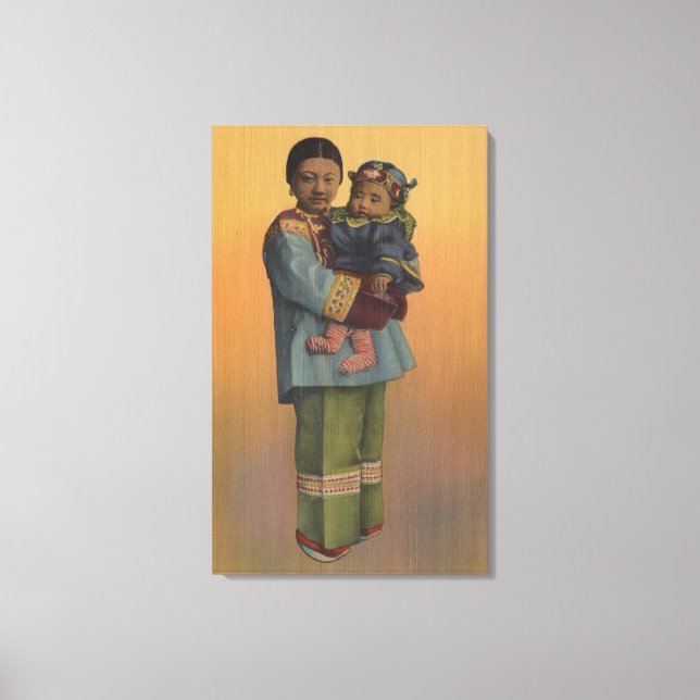 Toile San Francisco, CAChinese Femme & Baby (Recto)
