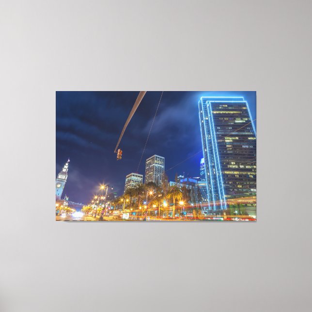 Toile San Francisco Cityscape à la nuit (Recto)